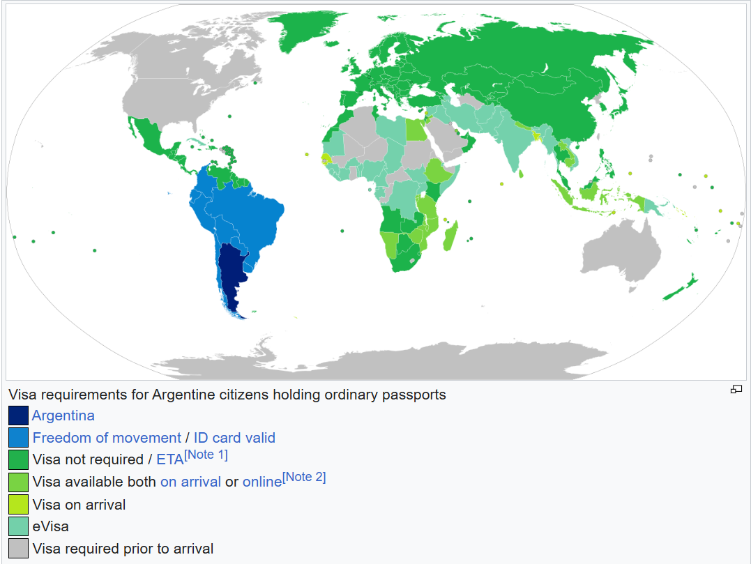 visa requirements for argentina citizens