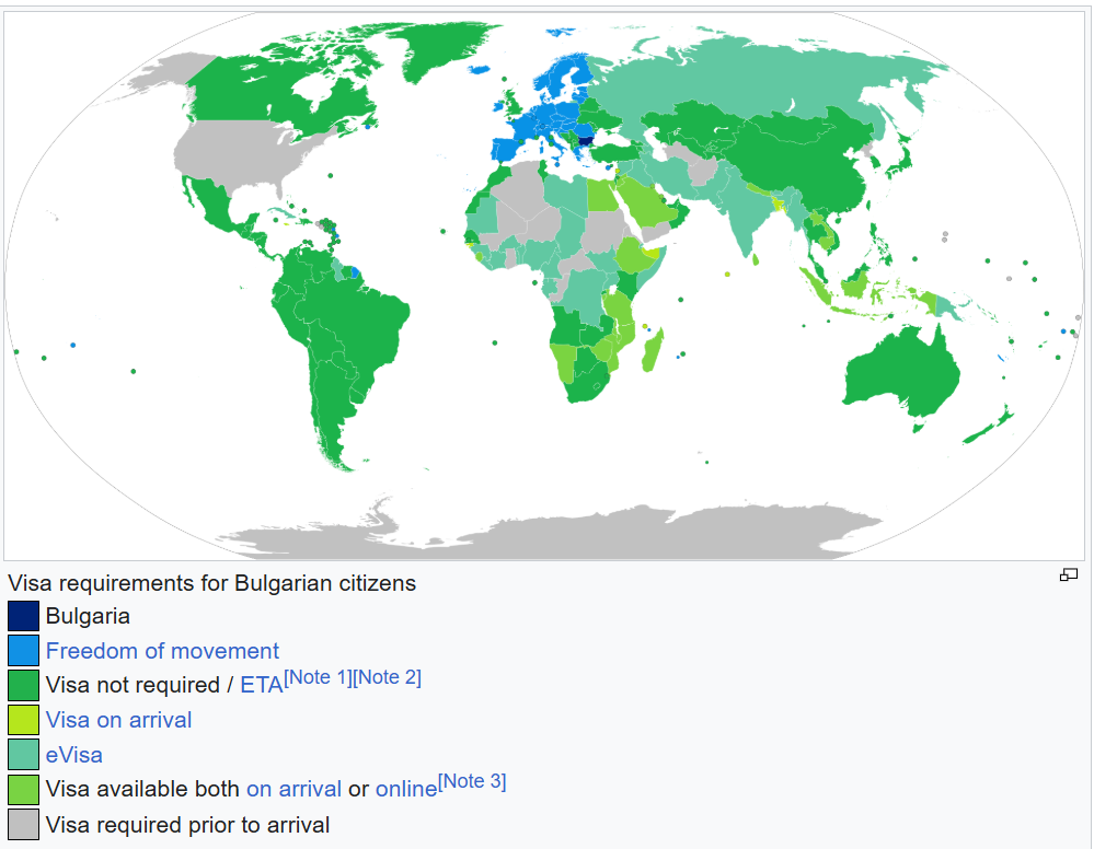 保加利亚移民观察 visa requirements for bulgarian citizens
