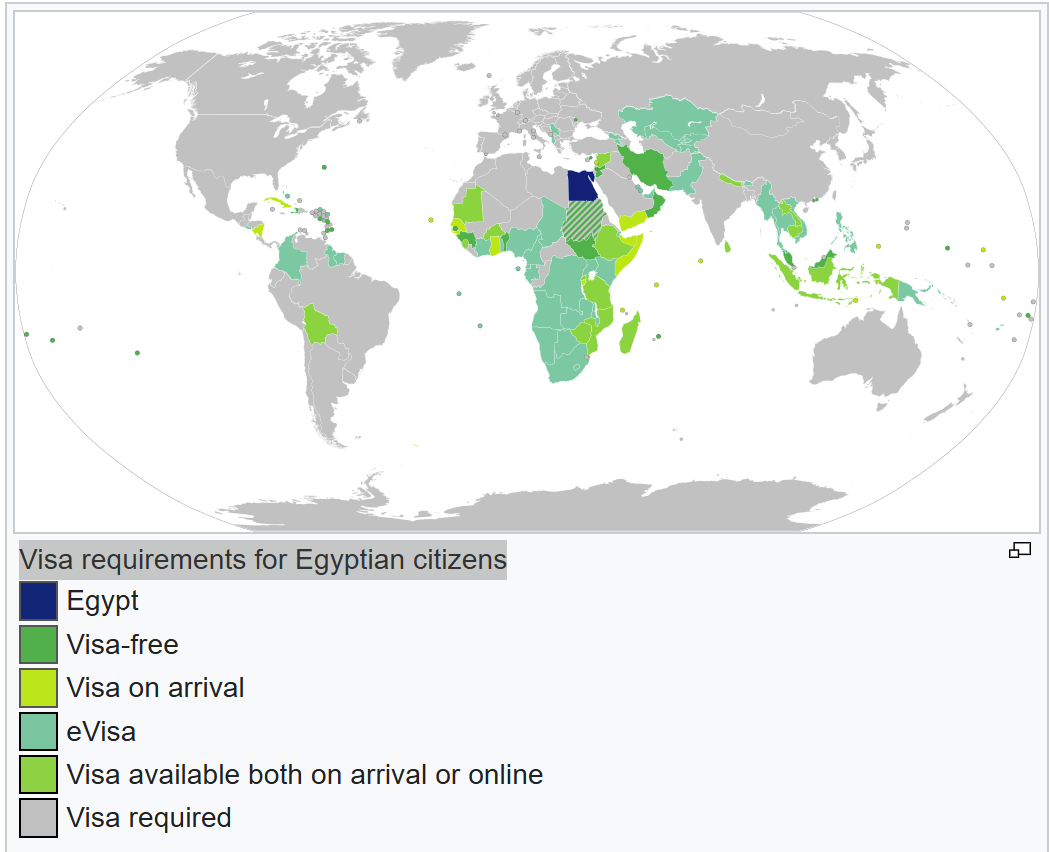 visa requirements for egyptian citizens