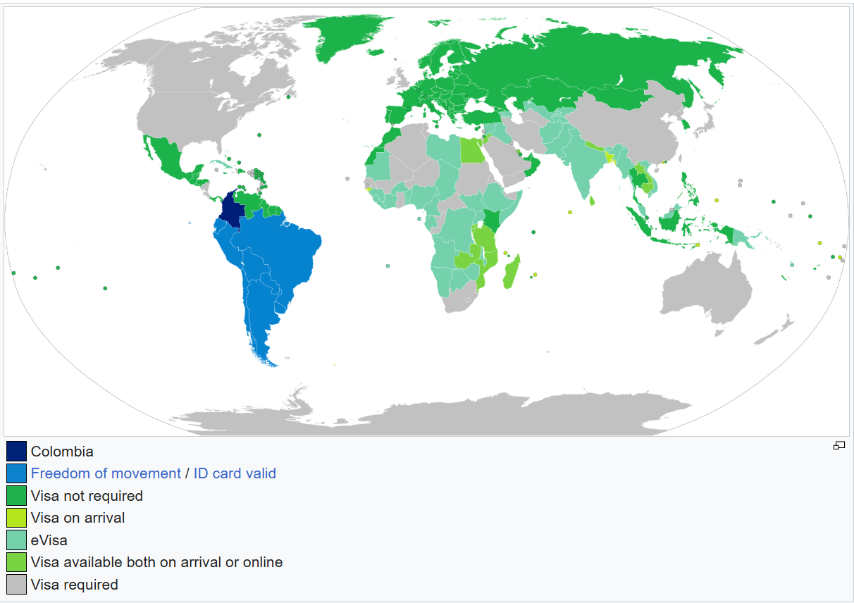 visa requirements for colombian citizens